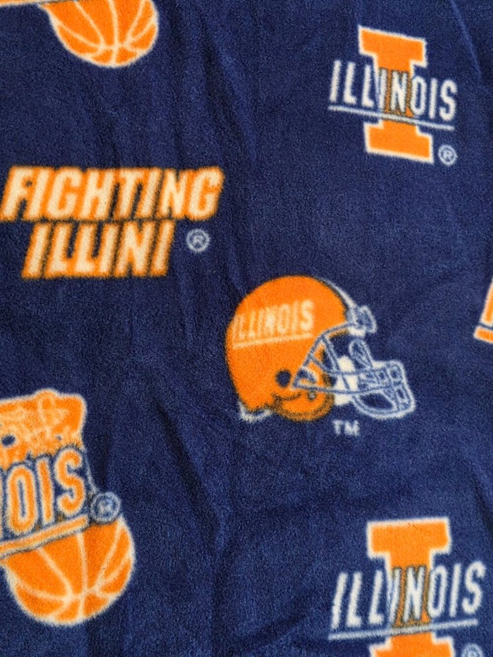 NCAA Illinois Fighting Illini Polyester Fleece - 3.75 Yards - NWOT